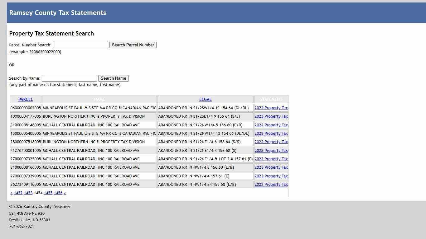 Tax Statement Search