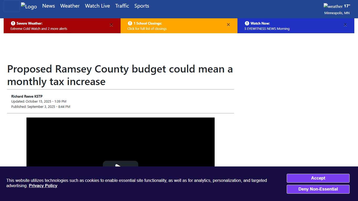 Proposed Ramsey County budget could mean a monthly tax increase - KSTP.com 5 Eyewitness News